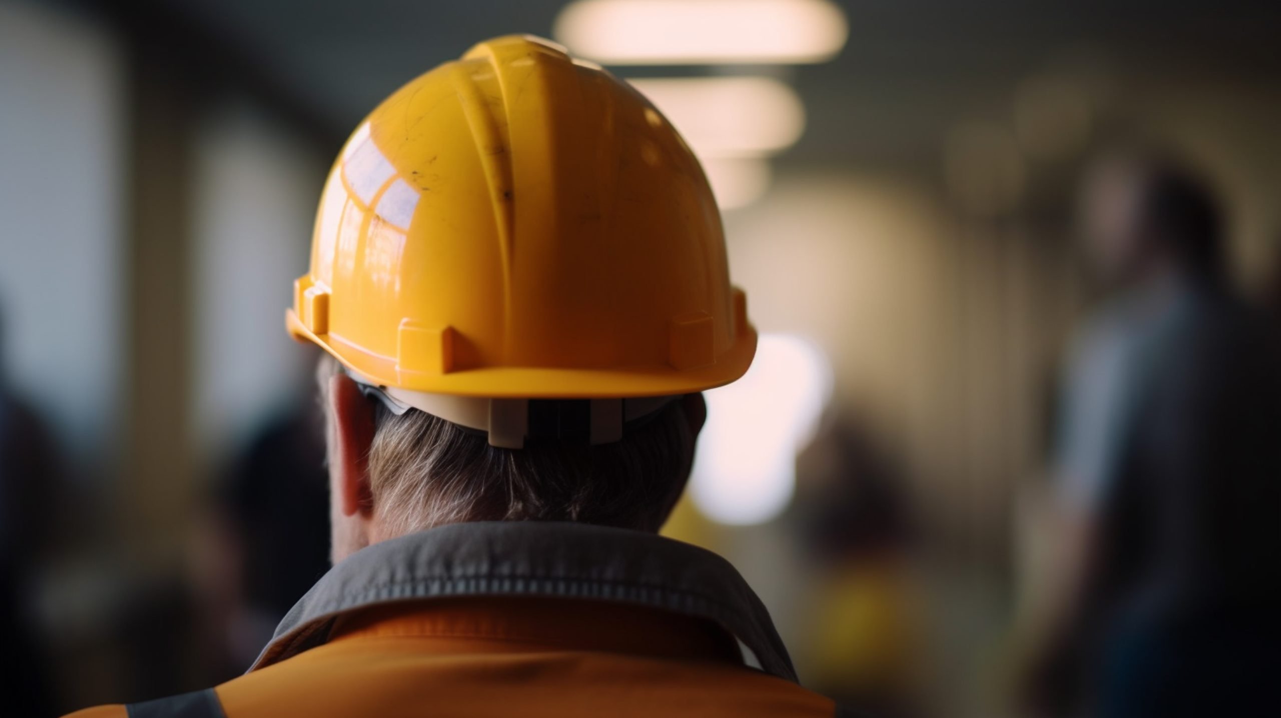 Crane 1 technician wearing a hard hat and PPE on an industrial job site.